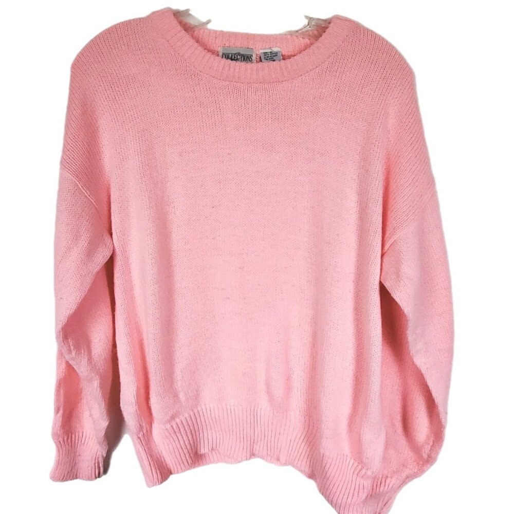 Vintage 1980s Pink Crew Pullover Collections Sweater Medium